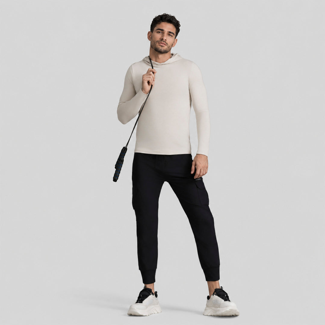 Pantalón jogger cargo negro para hombre con bolsillo cargo lateral
