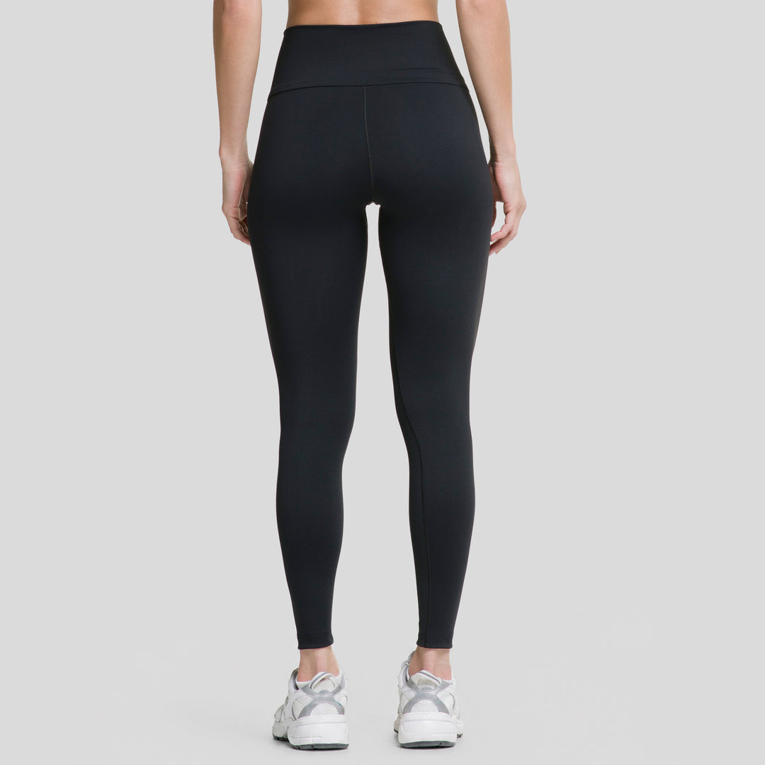 Legging deportivo negro mujer ATLEKX de pierna ajustada, pretina alta