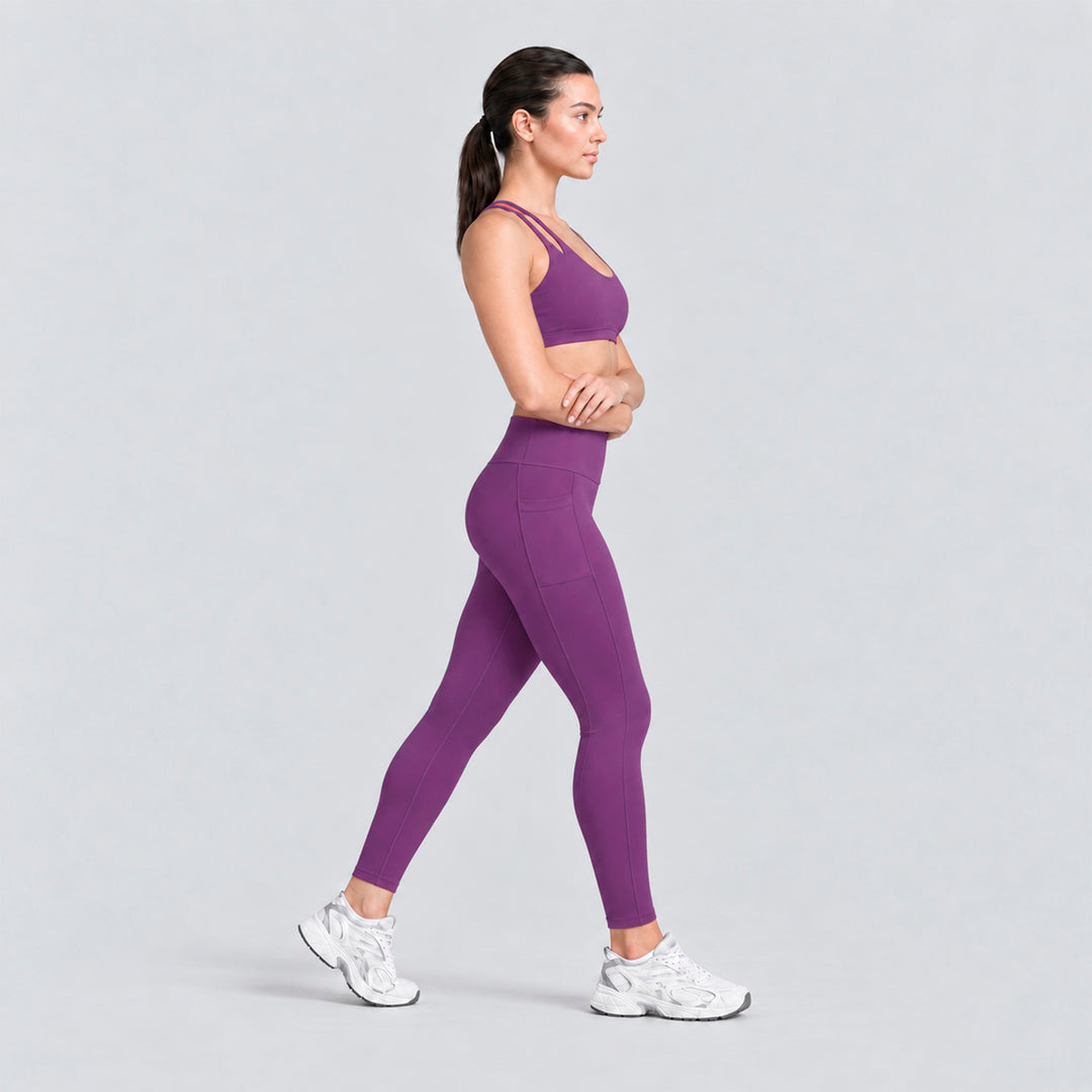 Conjunto bra deportivo tirantes strappy y legging deportivo dynamic