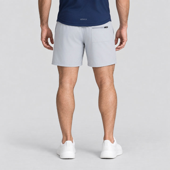 Pantalón corto 2 en 1 de hombre azul marino con panel trasero y bolsillo discreto