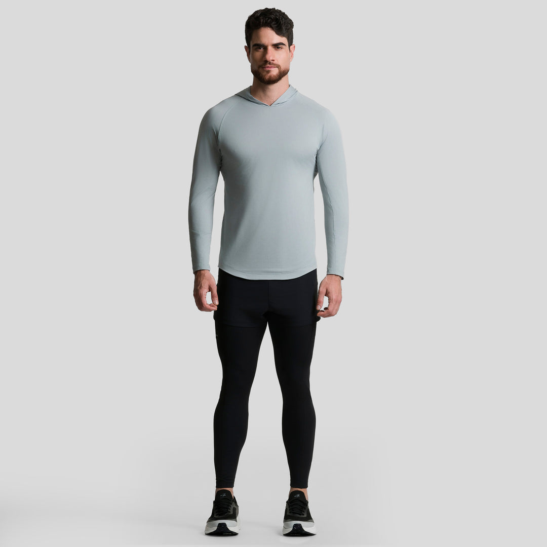 Short deportivo 2 en 1 con leggings negros para hombre, diseño ajustado