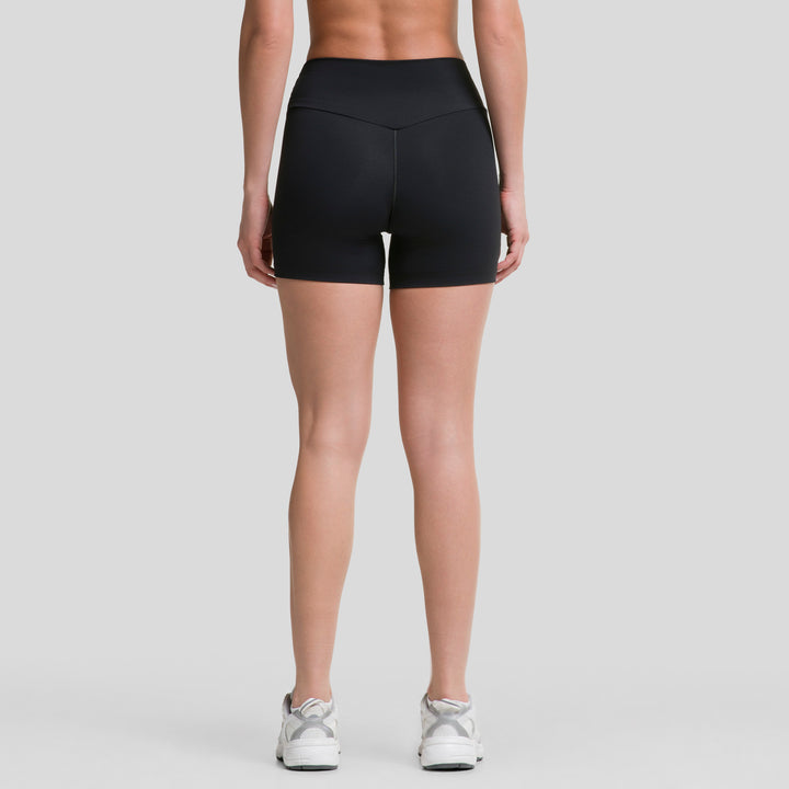 Short ciclista mujer ATLEKX negro, pierna corta con costuras laterales