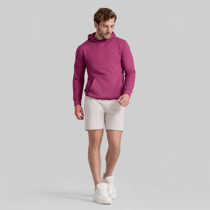 Sudadera deportiva con gorro y bolsillo canguro, color berenjena, para hombre
